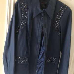 Bradley by Bradley Bayou leather jacket with front zipper. NWT